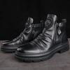 Vintage Men Boots  New Autumn Winter Shoes High Quality Men'S Leather Boots Side Zipper Men'S Ankle Boots Large Size