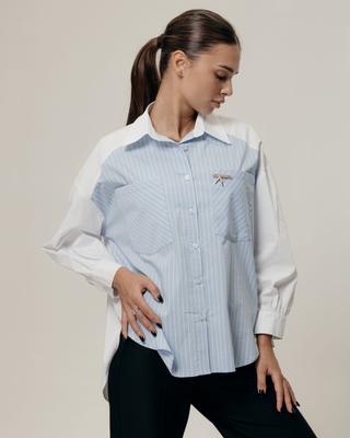 Рубашка женская Modalinda 7127 36 бело-голубая