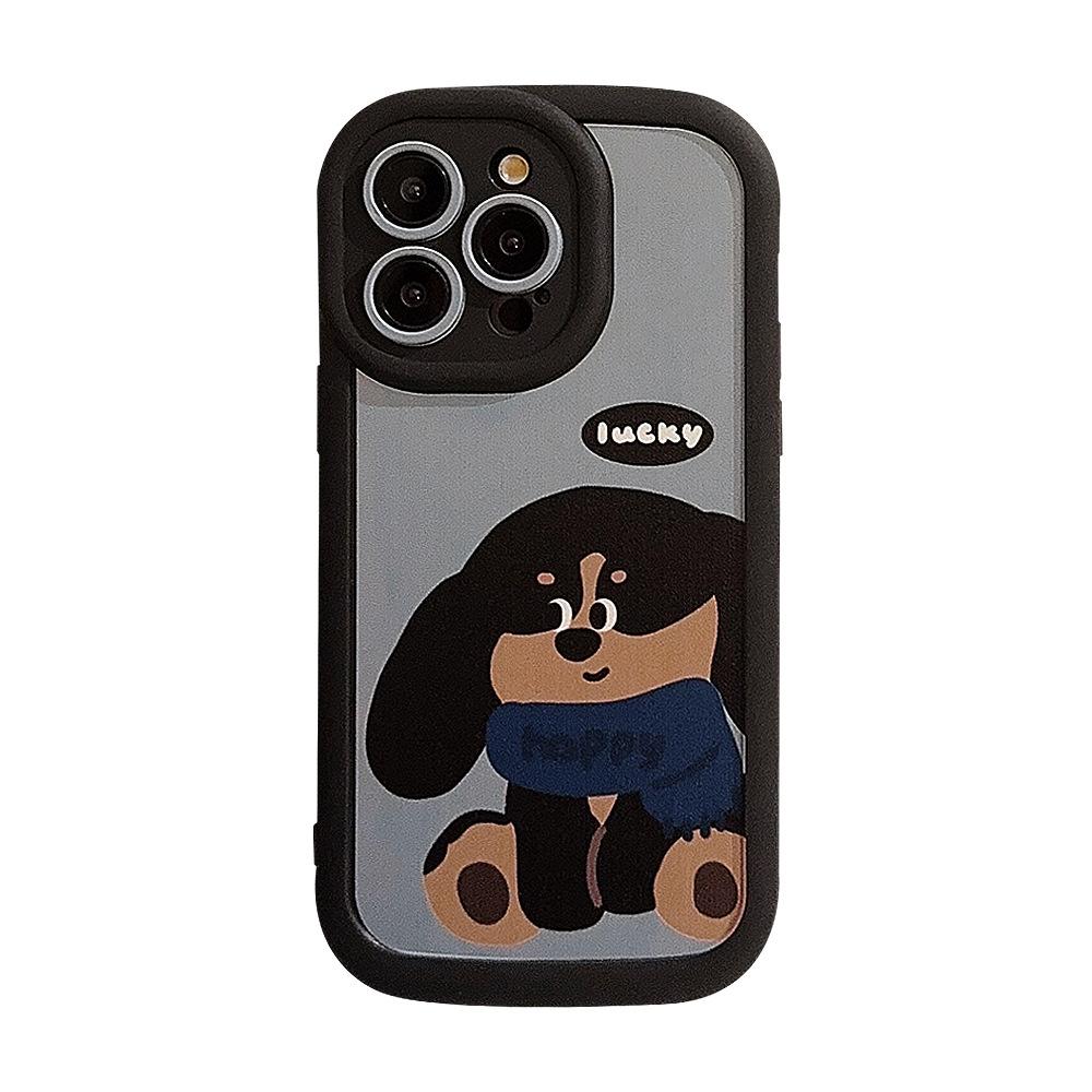 Niche Ins Puppy 16 Mobile Phone Case IPhone 15 Silicone 11 Applicable 14pro Max Cute Fun 12 Full Package