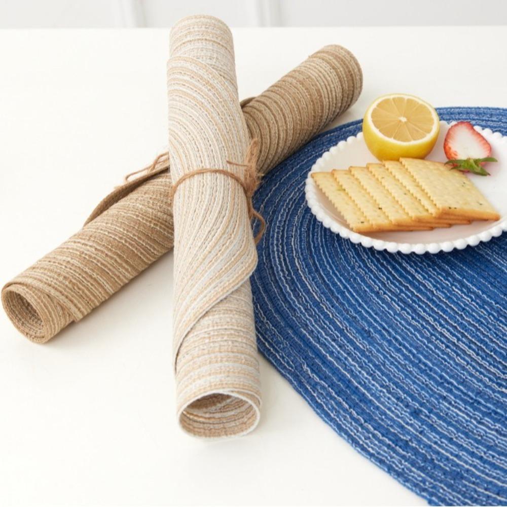 Oval Table Mats Coasters Hand-woven Pot Mat Creative Braided Table Place Mats for Dining Table
