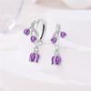 New 925 Silver Bee Butterfly Pink Lily Lotus Earrings For Women Cherry Strawberry Ear Studs Elegant Party Jewelry