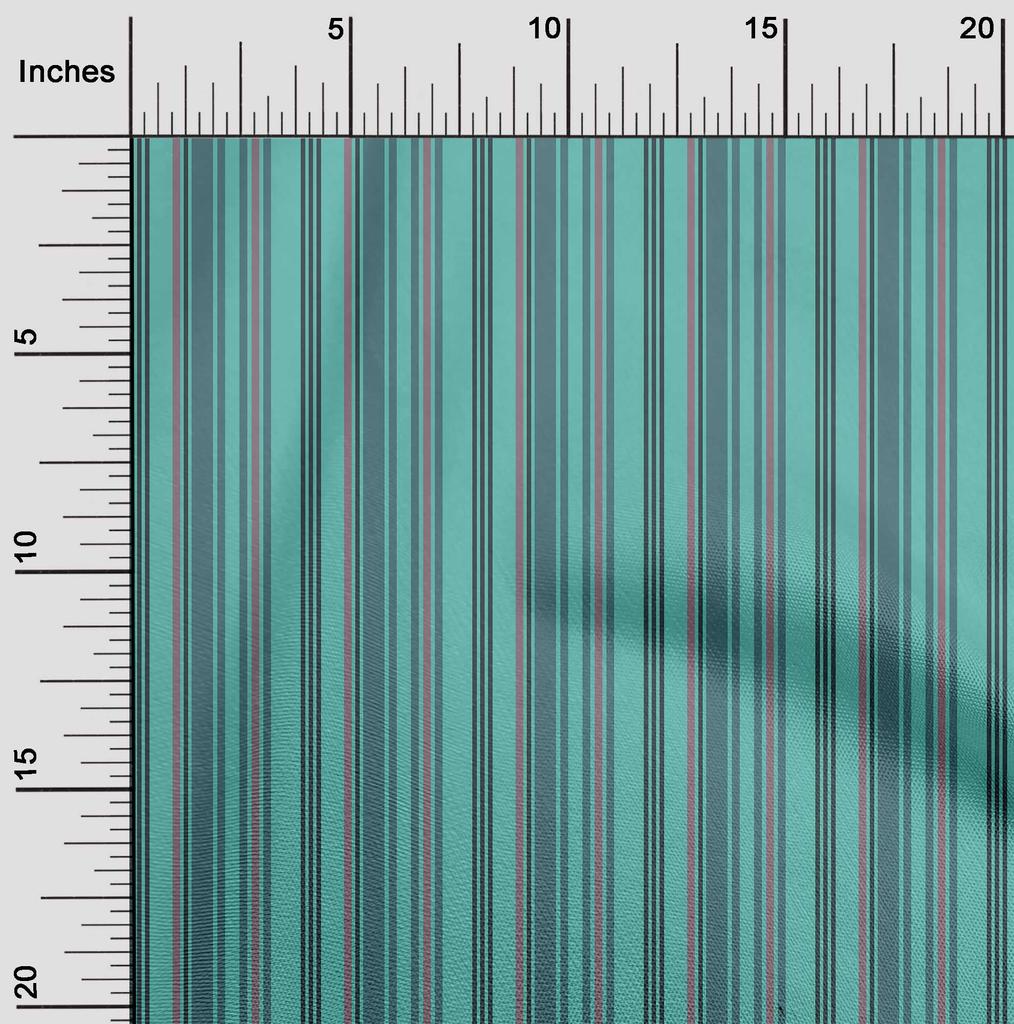 oneOone Cotton Cambric Sea Green Fabric Stripes Quilting Supplies Print Sewing Fabric By The Yard 42 Inch