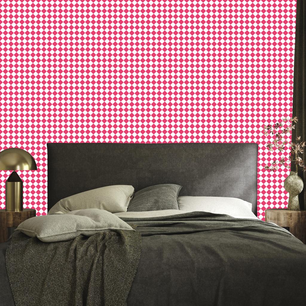 Geometric rhombus wallpaper powder pink, pink and white 50x1000