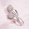 1Pc Brooch Rhinestone Tulip Flower Brooch Anti-glare Suit Brooch Collar Pin Jewelry