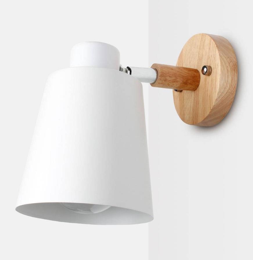 Настенный светильник в скандинавском стиле с лампочкой Macaroon E27 бра для спальни, железный, несколько цветов, регулируемая головка настенного светильника, домашний декор, приспособления