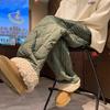 Мужские зимние термоштаны для мужчин, молодежные, со средней посадкой, на кулиске, с застежкой спереди