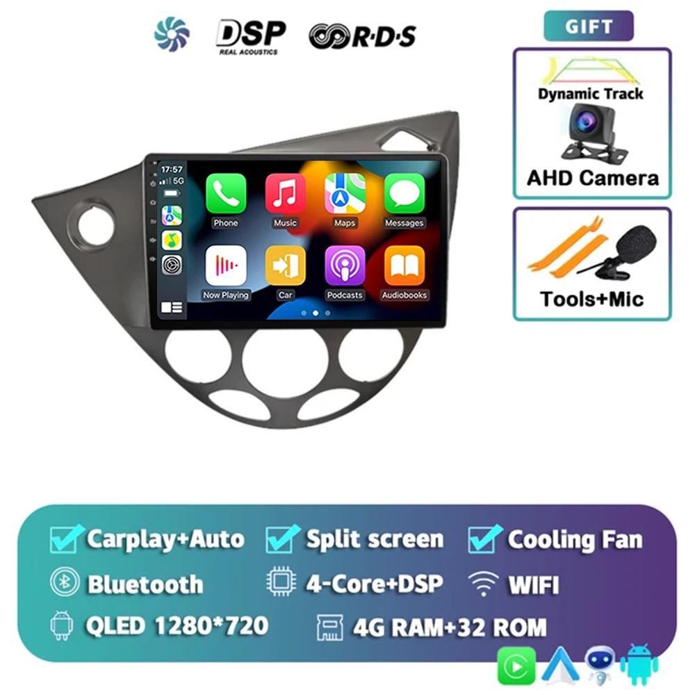 9-дюймовый Android 14 автомобильный радиоприемник для Ford Fiesta 1995-2001 Focus MK1 1998-2004 2 Din стерео мультимедийный проигрыватель Carplay Autoradio головное устройство