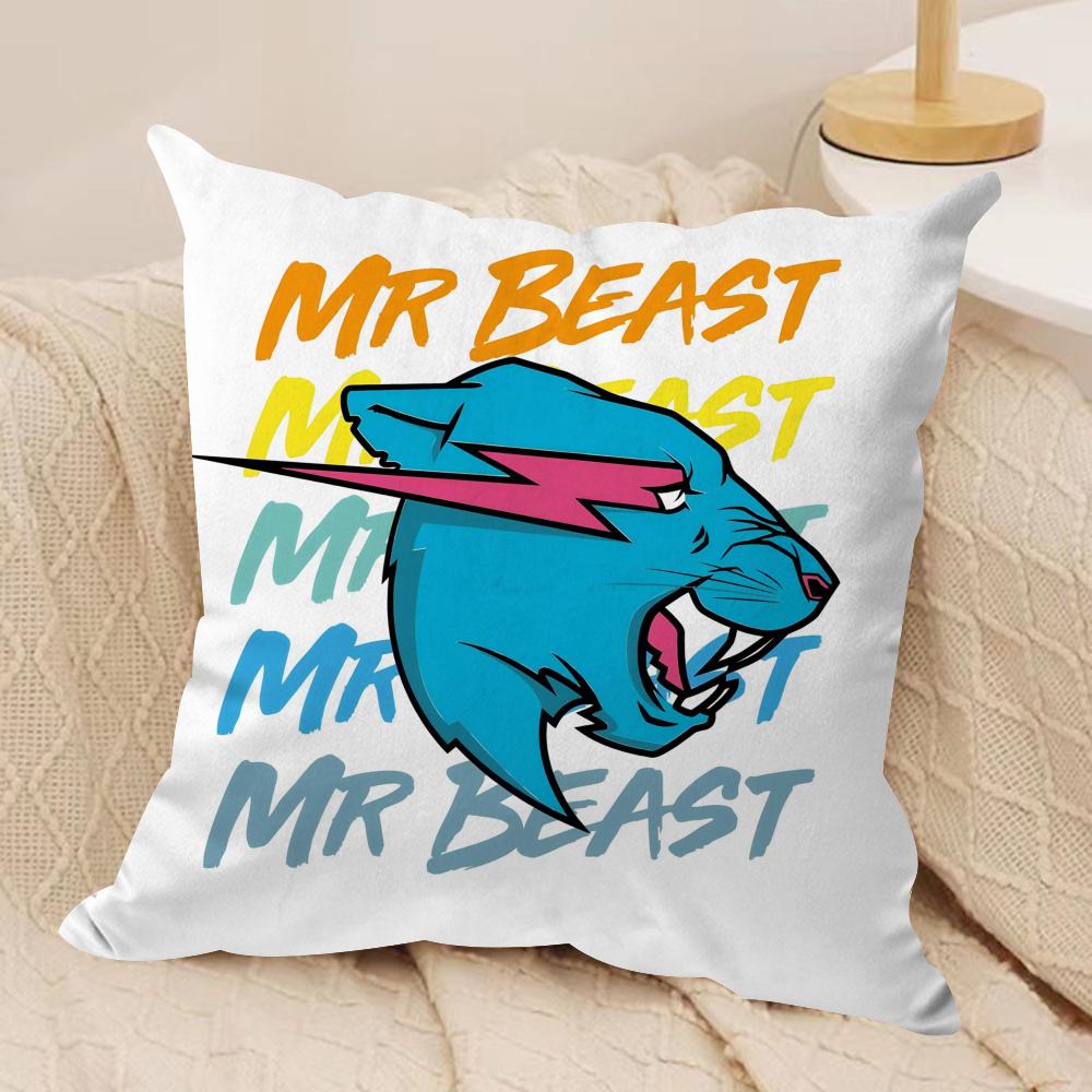 Funny MrBCute BBeasts Cushion Cover Short plush Doublesided Print Square Throw Pillow Covers Sofa Home Cushion Decor