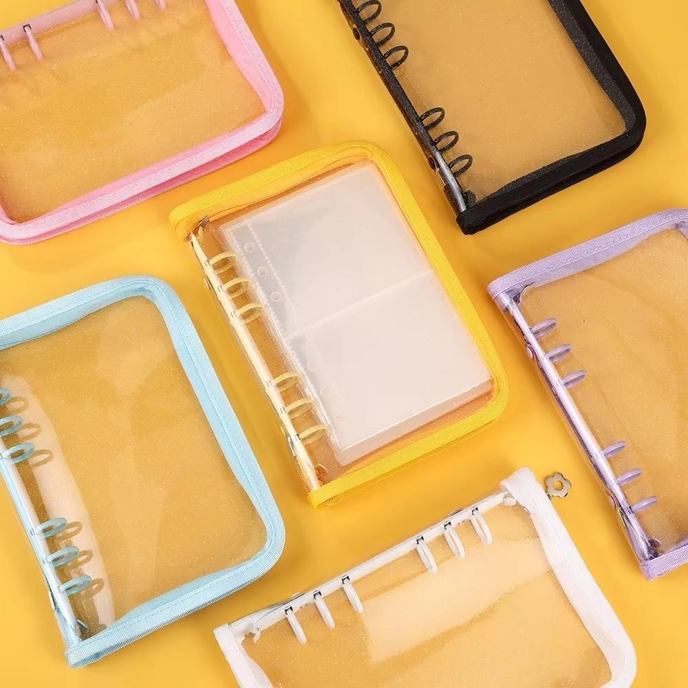 Sparkle Powder Zipper Binder Notebook Transparent Card Album  Kpop Idol Card Storage