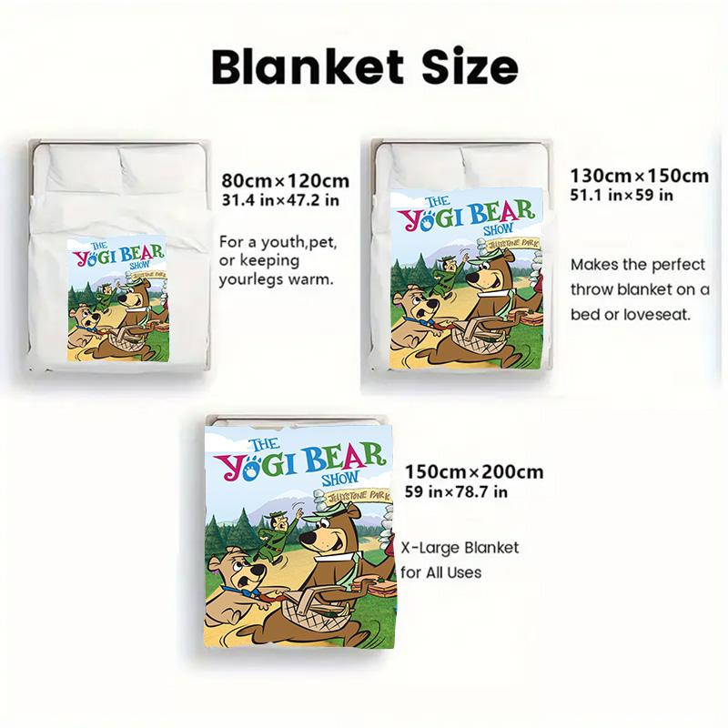 Jellystone Yogi Bear & Friends 2D Flat Pattern Flannel Blanket High quality All Seasons Warmth and Comfort Perfect for Christmas Gifts.PMT0914150