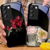 Чехол для телефона из закаленного стекла Pink Rose Blossoms для Y72 33S 11 03 36 96 Lite 35 16 Iqoo 12 V40 SE 5G 29 40 21 30 X80 Pro Vivo