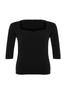 Women's Fashion New Plus Big Size Blouse Black Sweetheart Neckline Fitted Knitted Blouse