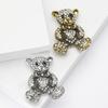 Simple Personality Alloy Rhinestone Bear Brooch Fashionable Versatile Men'S And Women'S Suit Coat Corsage Jewelry Pin