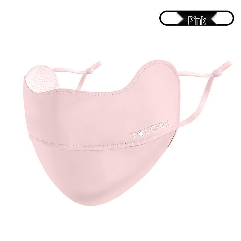 Женская маска для лица от солнца из ледяного шелка с 3D-защитой для глаз - Дышащая, тонкая и румянец для езды на велосипеде на открытом воздухе