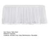 Tulle Table Skirt for Rectangular Tables White Pleated Table Cloth 6Ft/9Ft Wrinkle Free Tablecloth with Tutu Skirt for Wedding Birthday Party