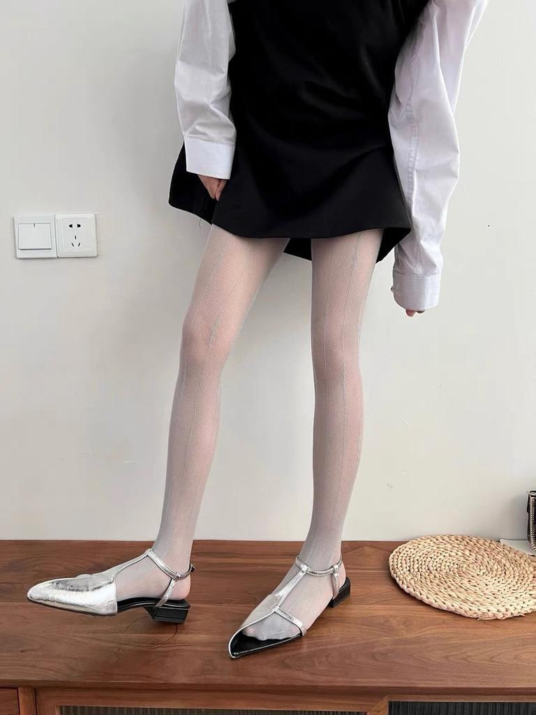Sexy Geometric Garter Retro Jacquard Sex Net Socks Line Babe Bottom Pantyhose