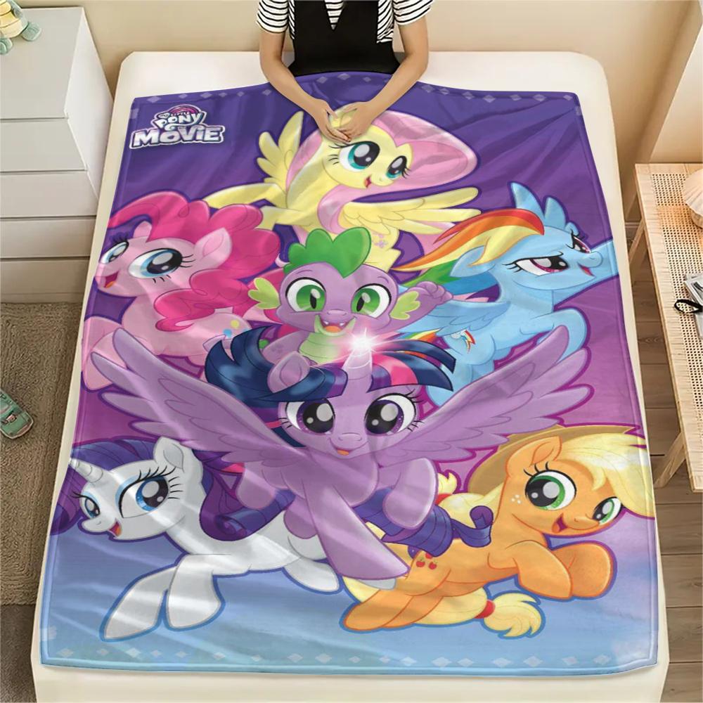 1 шт. Фланелевое одеяло с принтом My Little Pony, Высокое качество, Удобное для всех сезонов, Домашний декор, Тепло и комфорт, Идеально для подарков