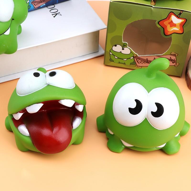 1 Pcs Kawaii Cut Rope Big Eyed Frog Doll Plaything Plush Animal Pinch  Vocalization Pvc Green Bean Frog Children'S Toys Christmas Present