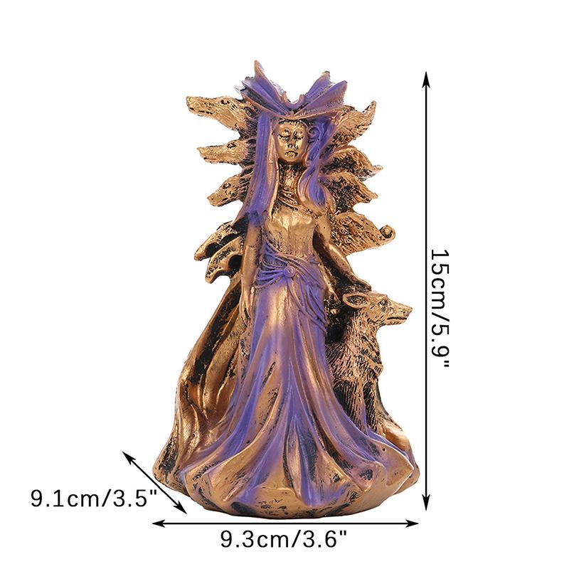 Геката, греческая богиня магии со своими гончими, статуэтка, современное искусство, скульптура ведьмы из смолы, украшение для гостиной