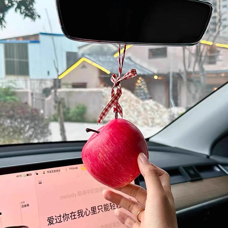 Simulated Fruit Car Ornament Cute Foam Fruit Decoration Persimmon, Orange, Peach Shapes Auto Interior Decor Accessories