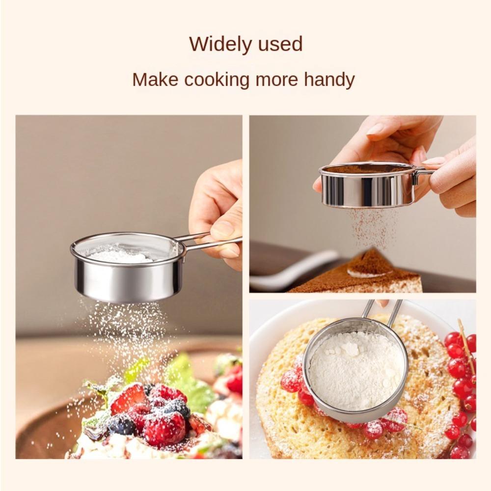Stainless Steel Flour Sifter Mini Small Flour Drainer Powder, Sugar and Coffee Pastas