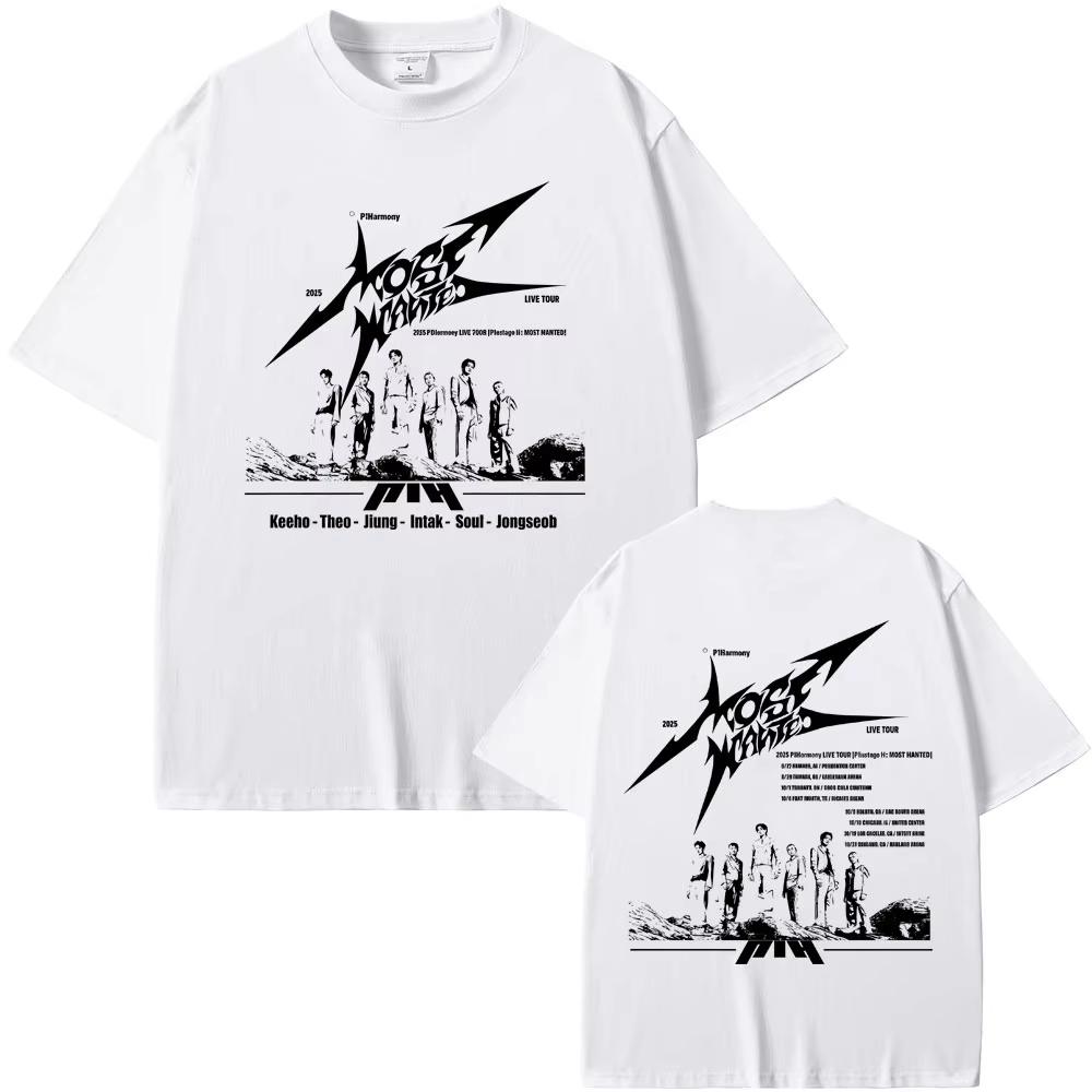 P1Harmony Live Tour 2026 Summer New Hotseling Mens Womens Korean Kpop Casual Cotton Tshirt Street Wear Fan Gift