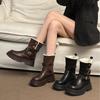 Thick-soled Snow Boots Women's 2025 New Korean Version of Velvet Warm Martin Boots Belt Buckle Fashionable and Comfortable Two-wear Cotton Boots
