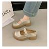 Fashion Hot Selling 2025 Thick Bottom Mary Jane Shoes Women Autumn New Pumps Fashion Pearl Retro Thick High Heel Loafers Women's Shoes