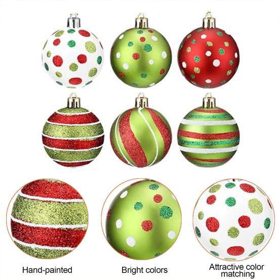 12 шт. Рождественские шары 2,4 дюйма, пластиковые подвесные шары для рождественской елки, блестящие спиральные конфеты, эльфы, рождественские безделушки, набор для декора праздничной вечеринки