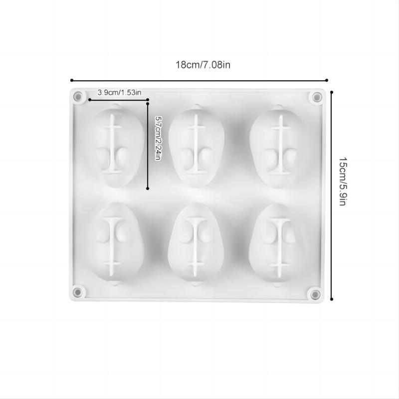 Силиконовая форма для кролика, форма для помадки, кролика, форма для шоколадного торта, 6 гнезд, украшение для мусса, торта, форма для выпечки десерта, модель свечи «сделай сам»