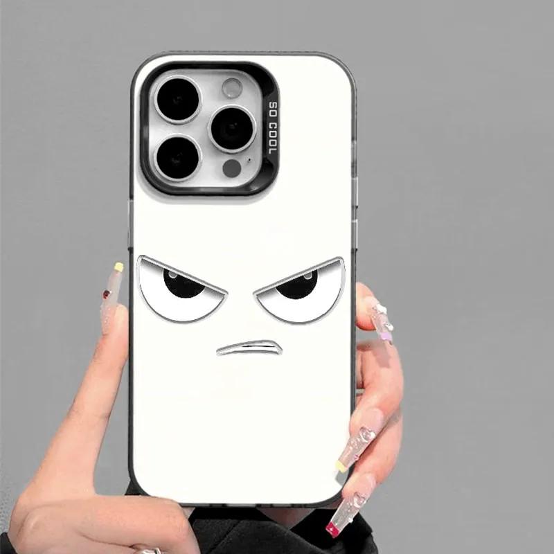 For Samsung A35 A55 5G Case Simple Smile Face Laser Phone Cover For Galaxy A S23 S24 Ultra A34 A15 A53 A52 A13 S22 S21 FE Funda