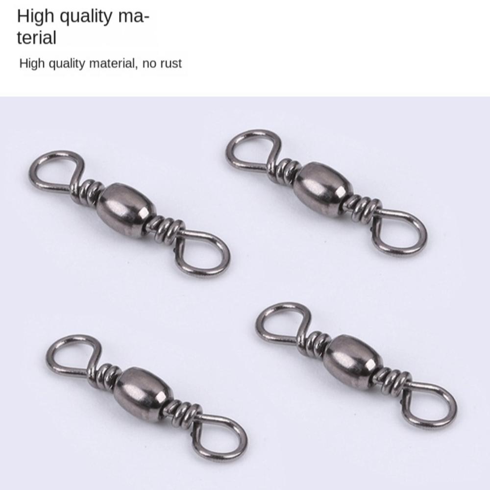 100pcs Solid Ring Fishing Snap Connector Stainless Steel Fishing Connector New Heavy Duty Ball New