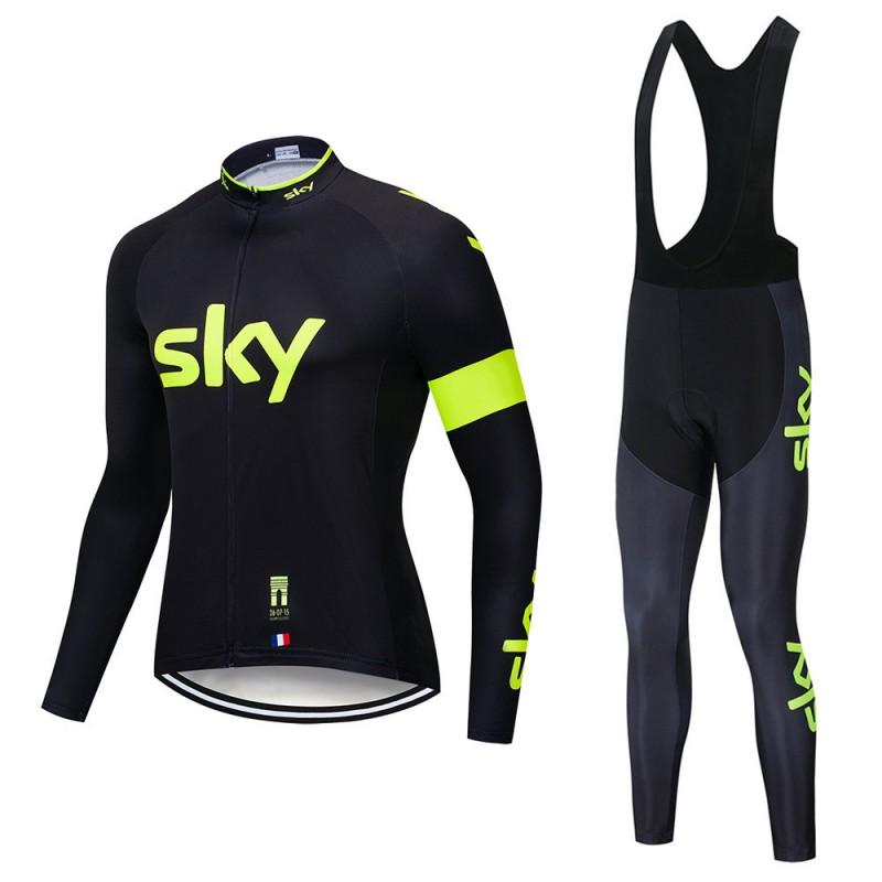 Men Women Cycling Jersey Set Long Sleeve Breathable Bib Kit Mountain Road Bike Riding Sportswear