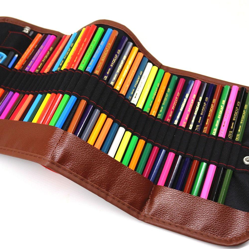 School Office Supplies 20 Hole Roll Up Pouch Pen Bag Pen Case Pen Curtain Stationery Organizer