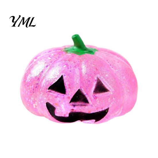 Halloween Stress Relief Balls Glitter Pumpkin Ball, Head Squeeze Toy for Relief, Creepy Fidget Party Favors