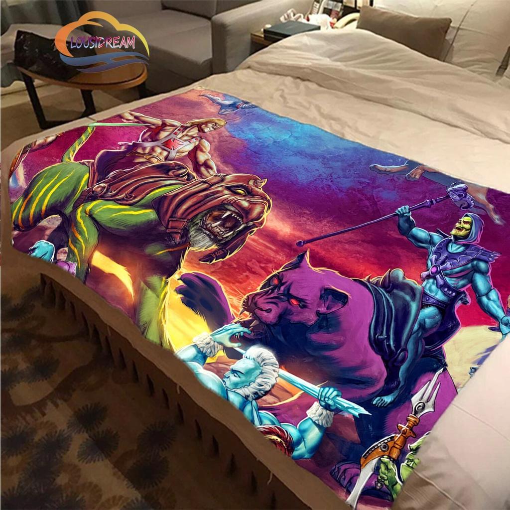 Cartoon Masters of the Universe Wool Blanket Jindian Animation Cashmere Fashion Portable Flannel Warm Camping