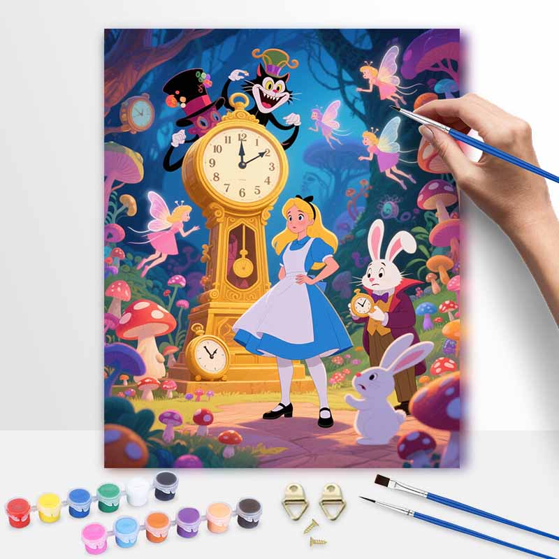 Disney Alice in Wonderland oil painting hand painting art kit coloring painting handmade diy home decoration gift