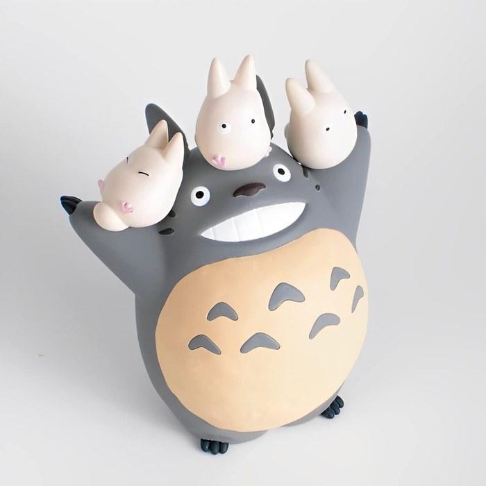 ENSKY Totoro Plush Grass Flowers and Totoro Gray 8 inches