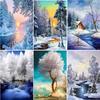 Full Round Diamond Painting Cross Stitch Landscape 5D DIY Diamond Embroidery Mosaic Rhinestones Kits Winter Needlework