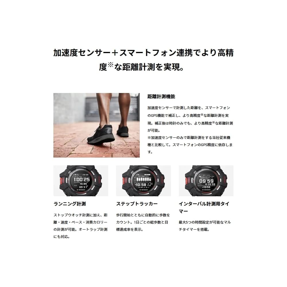 Casio G-Shock GBD-100-1 Мужские Bluetooth Цифровые Часы Черные Водонепроницаемые