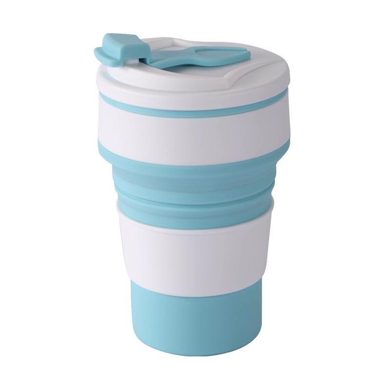 Folding Water Cup Water Cup 350ML Coffee Cup Travel Foldable Silicone Cup Folding Water Cup Food Grade Drinking Cup Tea Cup