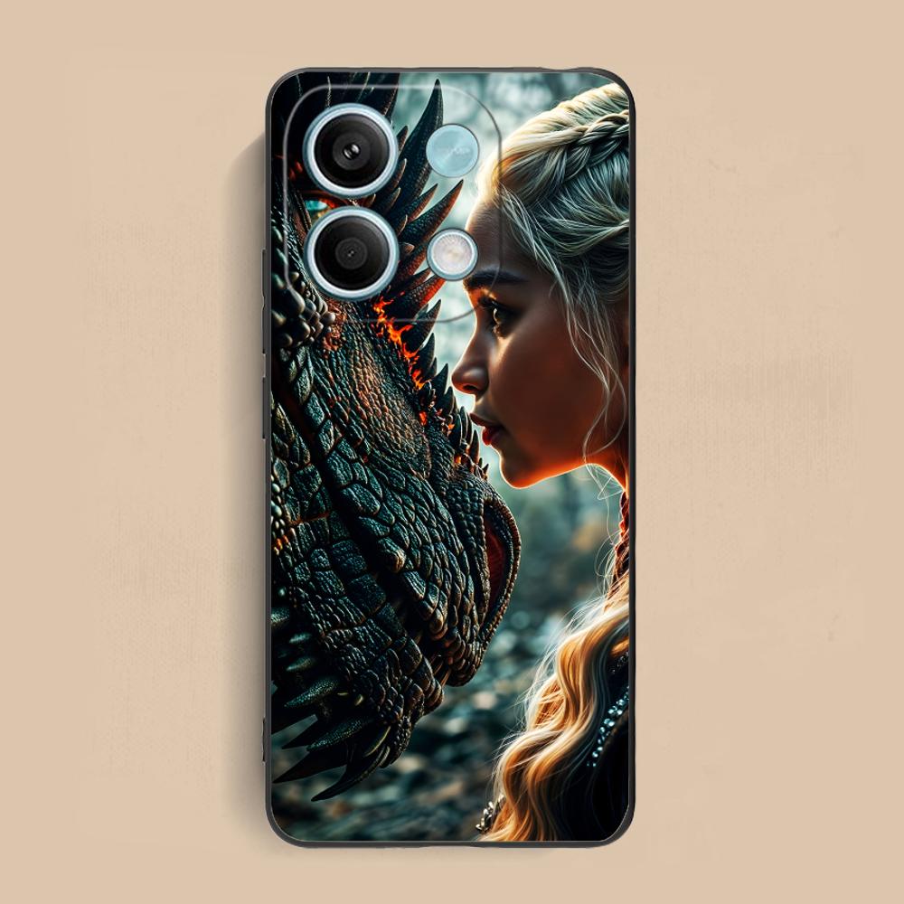 Матовый чехол для мобильного телефона Dragon Queen из ТПУ для Xiaomi Redmi 15 14 13 12 A5 3 2 1 C Plus 4G 5G, цветная печать