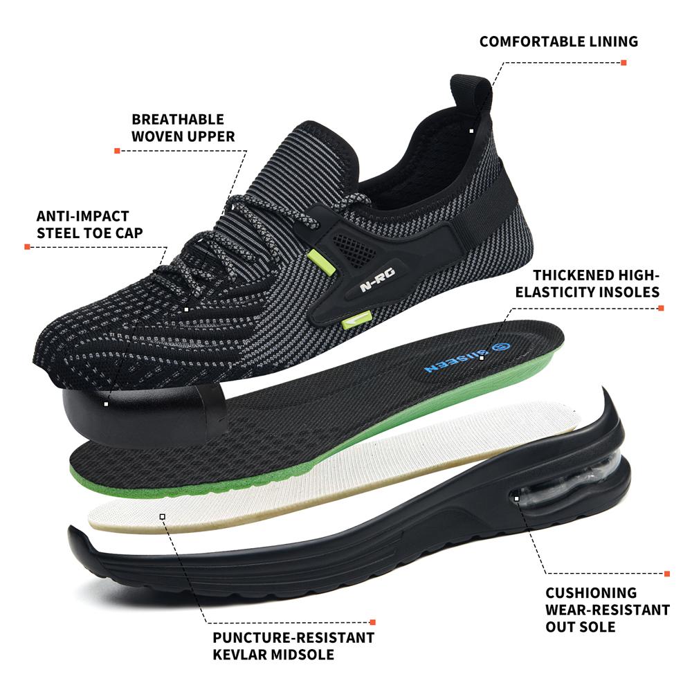 Fashion work safety shoes Men Work Sneakers Steel toe shoes Puncture-Proof Indestructible shoes lightweight Security Boots