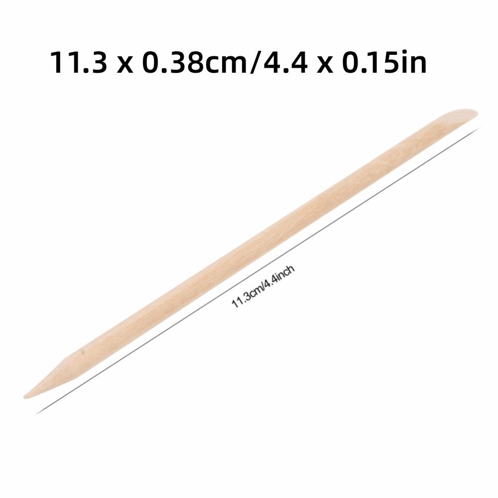 200pcs Double Heads Cuticle Pusher Wooden Stick Wooden Nail Stick Orange Wood Stick Pedicure