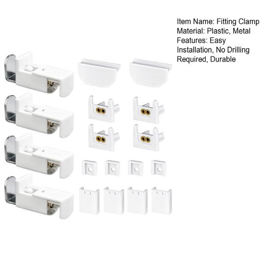 1 комплект зажима для крепления штор, нержавеющий, сверление не требуется, простая установка, зажим, поддержка плиссированного крепления для жалюзи, запасные части