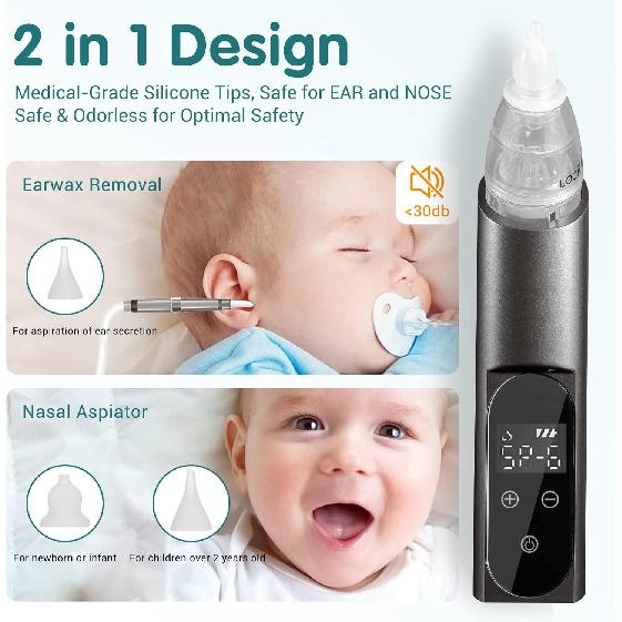 Ear Wax Vacuum Removal Kit with Carrying Case, 6 Levels Strong Suction Electric Ear Cleaner Ear Vacuum Wax Remover, USB Charge Earwax Removal Vacuum