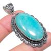 Amazonite Gemstone Handmade 925 Sterling Silver Jewelry Pendant 2.17" AH-890