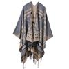 Large Camping Ethnic 21 Colors LOPKS. Stole, Poncho, Scarf, Ortega, Yurucamp, Gear, Stole, Pattern, Wrap, Shawl, (Cross Gray) -5