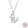 S925 Sterling Silver Clear Forever Love Heart Pendant Necklace for Women Valentine's Day Anniversary Gift Fine Jewelry