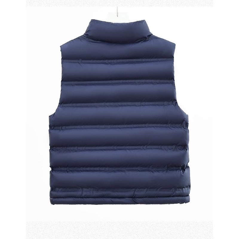 Women Stand Collar Zip Up Solid Color Pockets Loose Winter Vest